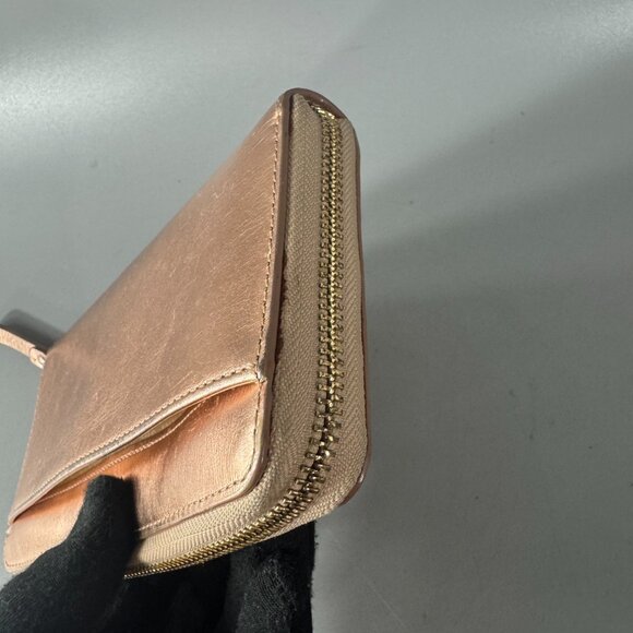Kate Spade Spencer Metallic Leather Slim Zip Around Continental Wallet Rose Gold - Picture 15 of 15